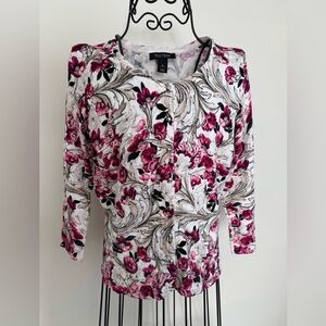 WHBM Floral Snap Front Cardigan